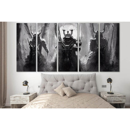 Three Magical Samurai №SL1245 Ready to Hang Canvas Print - Zellart Canvas Prints 0new, ALL_Products, Fantasy And Sci Fi Wall Art