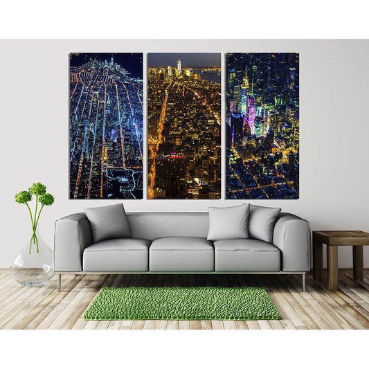 Three-panel cityscapes Canvas Print - Zellart Canvas Prints 0new, 3, Abstract art, ALL_Products, cityscapes & architecture