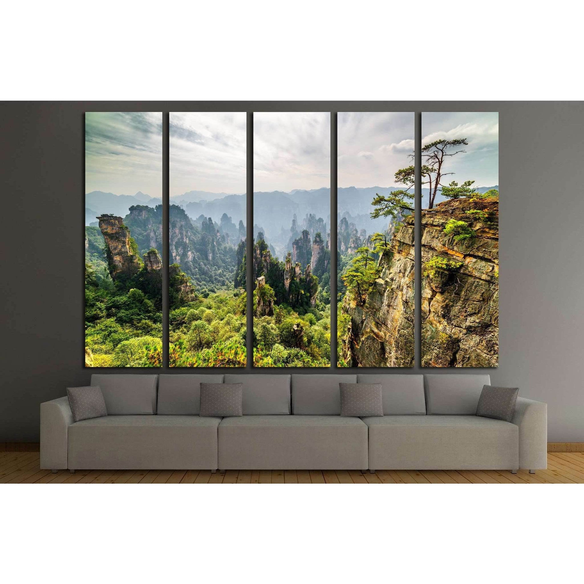 Tianzi Mountains (Avatar Mountains), Zhangjiajie National Forest Park, China №1988 Ready to Hang Canvas Print - Zellart Canvas Prints ALL_Products, s-1988