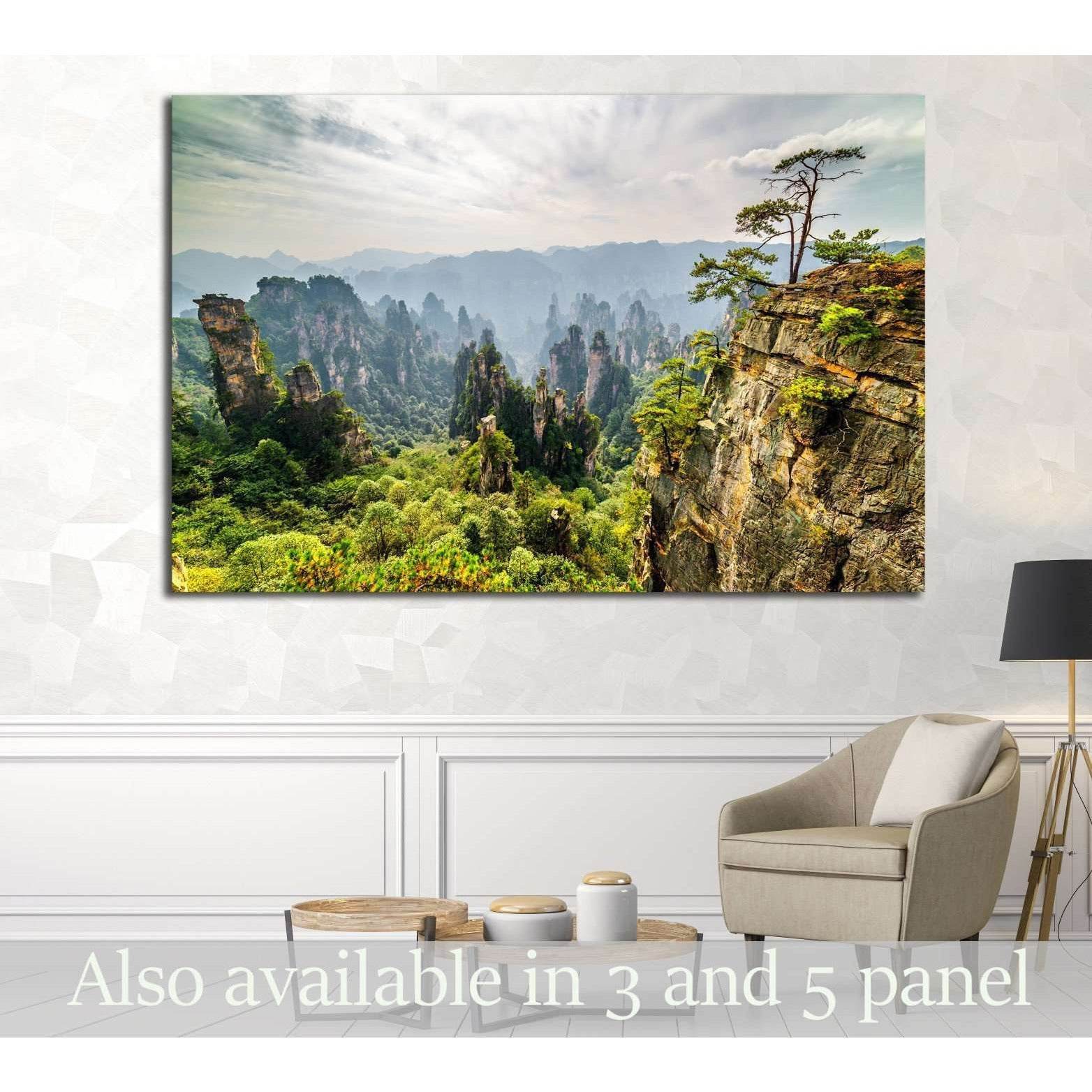 Tianzi Mountains (Avatar Mountains), Zhangjiajie National Forest Park, China №1988 Ready to Hang Canvas Print - Zellart Canvas Prints ALL_Products, s-1988