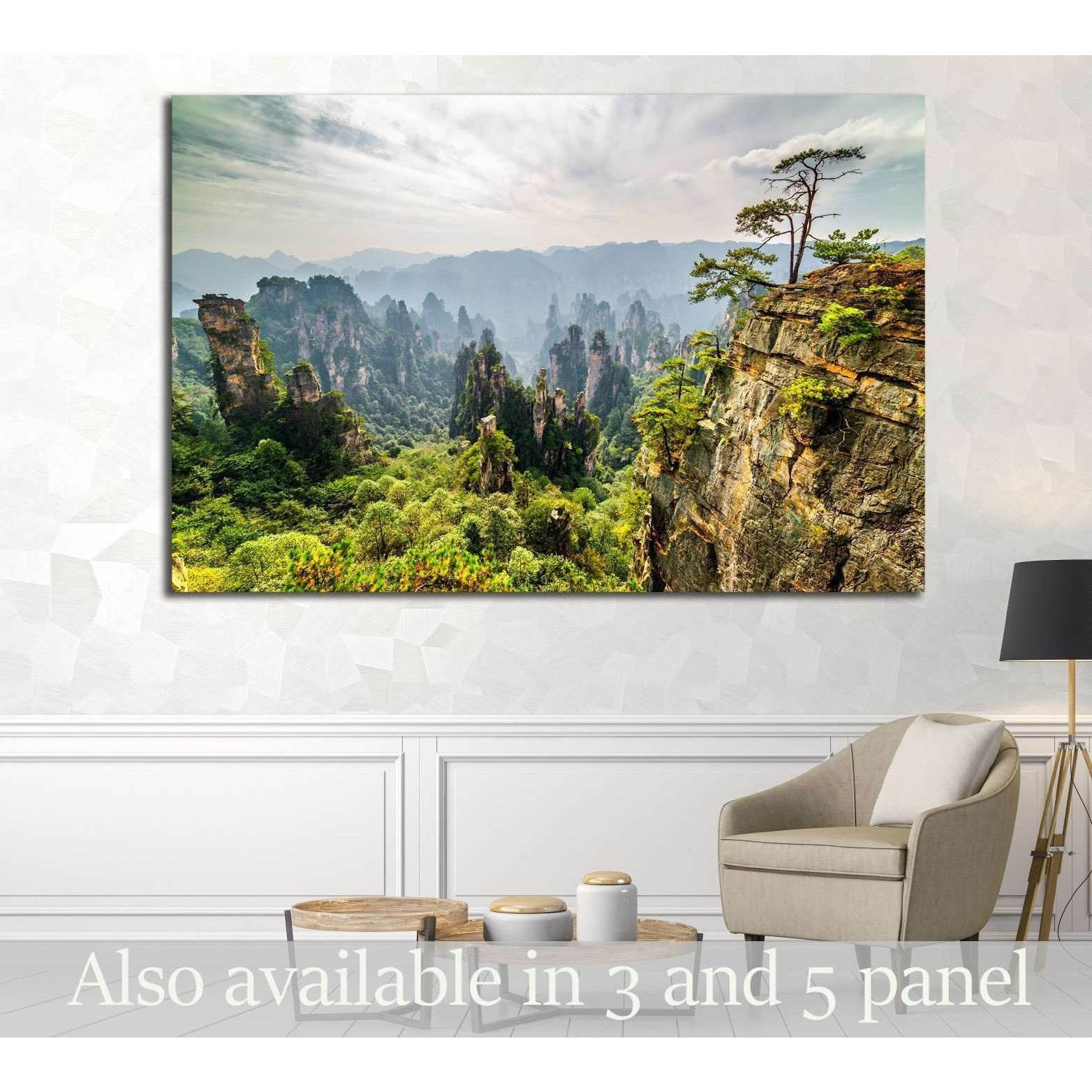 Tianzi Mountains (Avatar Mountains), Zhangjiajie National Forest Park, China №1988 Ready to Hang Canvas Print
