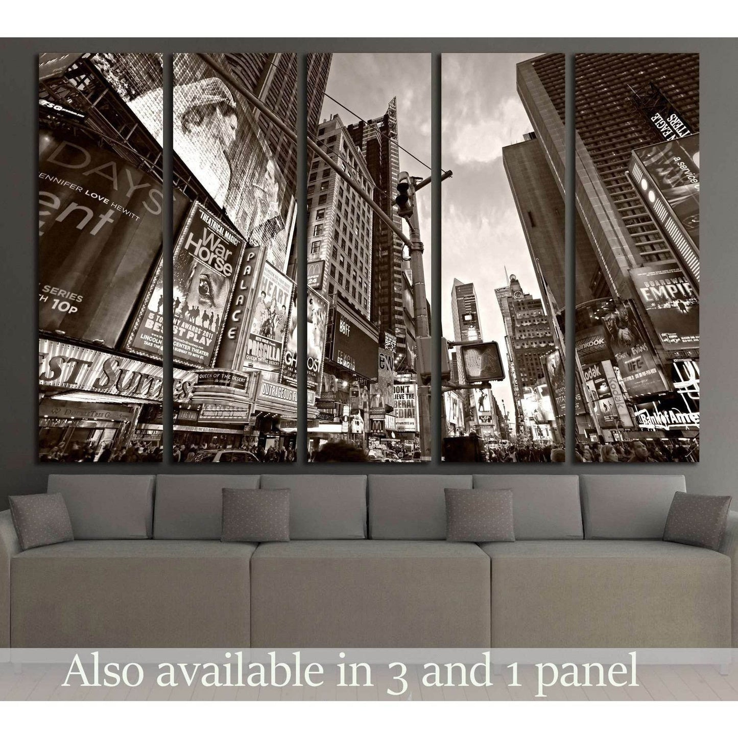 Times Square, Broadway Theaters and animated LED signs, Manhattan, New York City. USA. №2241 Ready to Hang Canvas Print - Zellart Canvas Prints 0_NY_ART, ALL_Products, s-2241