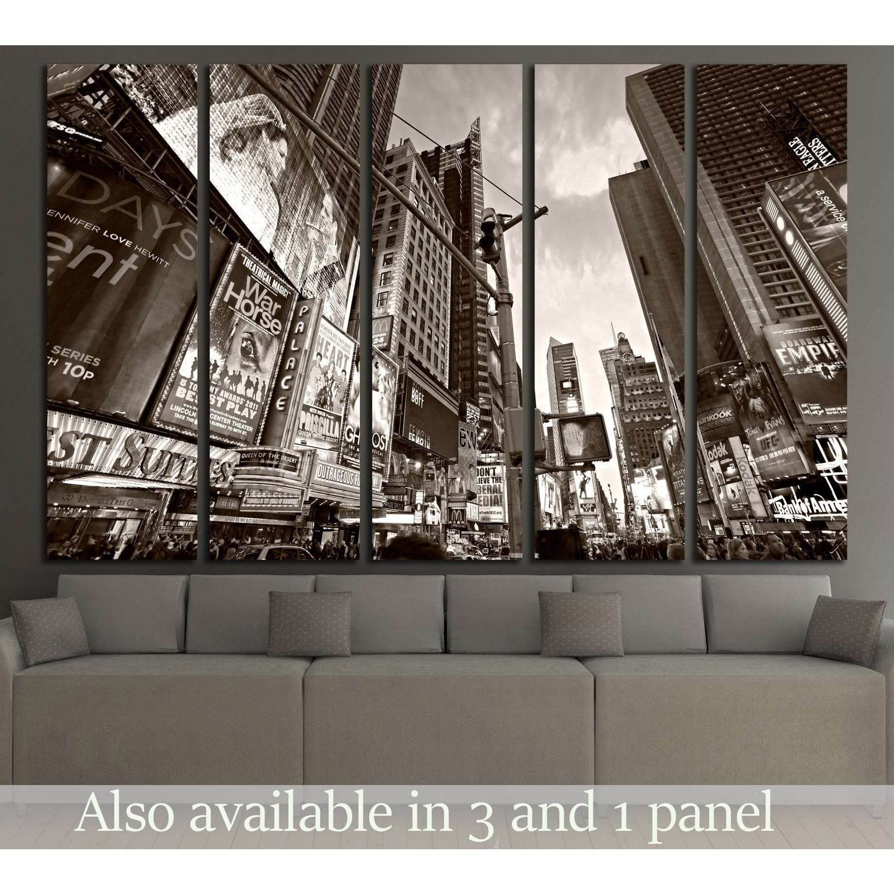 Times Square, Broadway Theaters and animated LED signs, Manhattan, New York City. USA. №2241 Ready to Hang Canvas Print - Zellart Canvas Prints 0_NY_ART, ALL_Products, s-2241