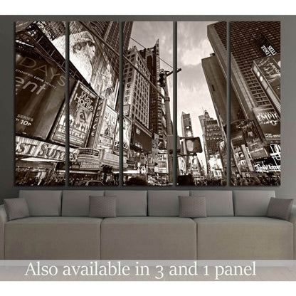 Times Square, Broadway Theaters and animated LED signs, Manhattan, New York City. USA. №2241 Ready to Hang Canvas Print - Zellart Canvas Prints 0_NY_ART, ALL_Products, s-2241