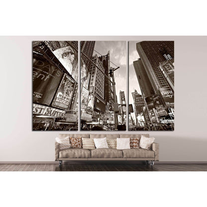 Times Square, Broadway Theaters and animated LED signs, Manhattan, New York City. USA. №2241 Ready to Hang Canvas Print - Zellart Canvas Prints 0_NY_ART, ALL_Products, s-2241