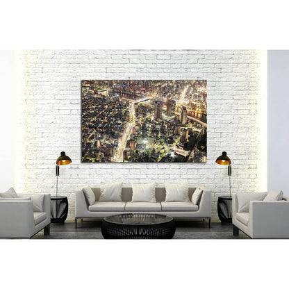 Tokyo city sky view at night №2244 Ready to Hang Canvas Print - Zellart Canvas Prints ALL_Products, s-2244
