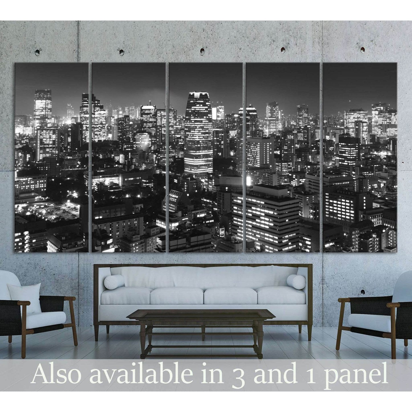 Tokyo Panorama №3021 Ready to Hang Canvas Print - Zellart Canvas Prints ALL_Products, z-3021