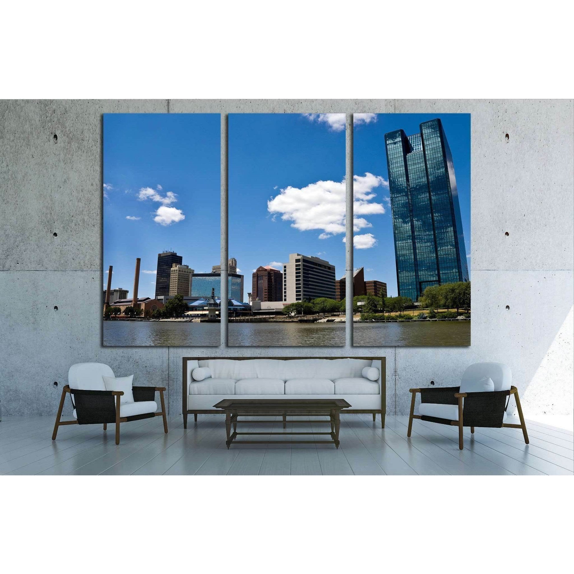 Toledo, OH Skyline from a Boat on the Maumee River №1736 Ready to Hang Canvas PrintCanvas art arrives ready to hang, with hanging accessories included and no additional framing required. Every canvas print is hand-crafted, made on-demand at our workshop a