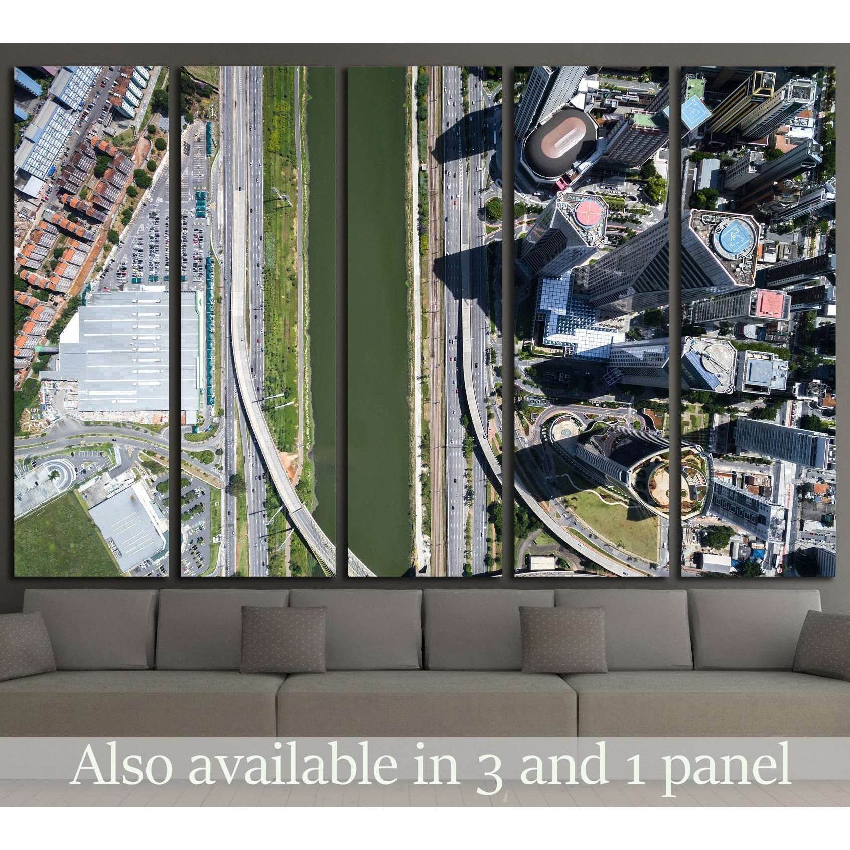Top View in Sao Paulo, Brazil №1534 Ready to Hang Canvas Print