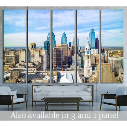 Top view of downtown skyline Philadelphia USA №2058 Ready to Hang Canvas Print - Zellart Canvas Prints ALL_Products, s-2058