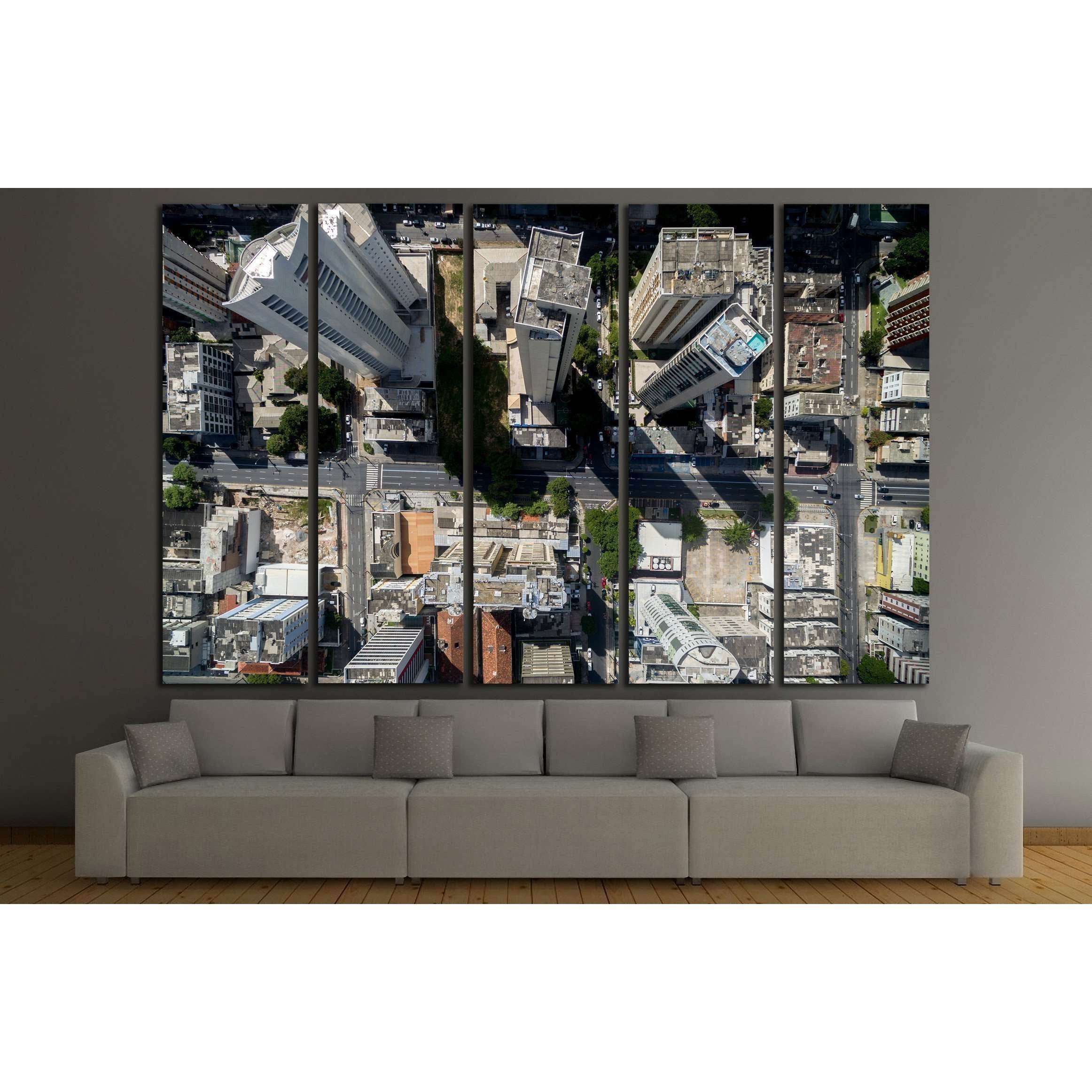 Top View of Skyscrapers in a Big City №2198 Ready to Hang Canvas Print