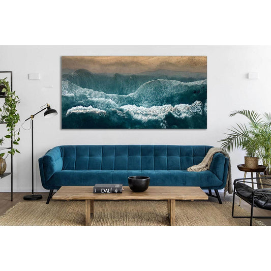 Top View Of The Surf №SL96 Ready to Hang Canvas Print - Zellart Canvas Prints 0new, ALL_Products, Beach Ocean & Waves
