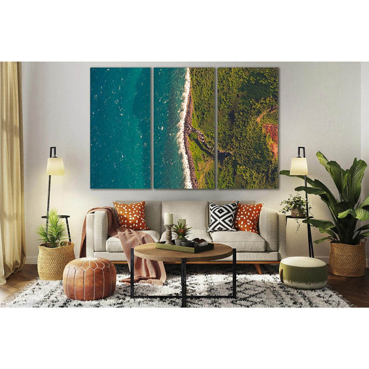 Top View Sea Shore №SL114 Ready to Hang Canvas Print - Zellart Canvas Prints 0new, ALL_Products, Beach Ocean & Waves