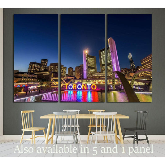 Toronto City Hall and Nathan Phillips Square at night №1955 Ready to Hang Canvas PrintCanvas art arrives ready to hang, with hanging accessories included and no additional framing required. Every canvas print is hand-crafted, made on-demand at our worksho