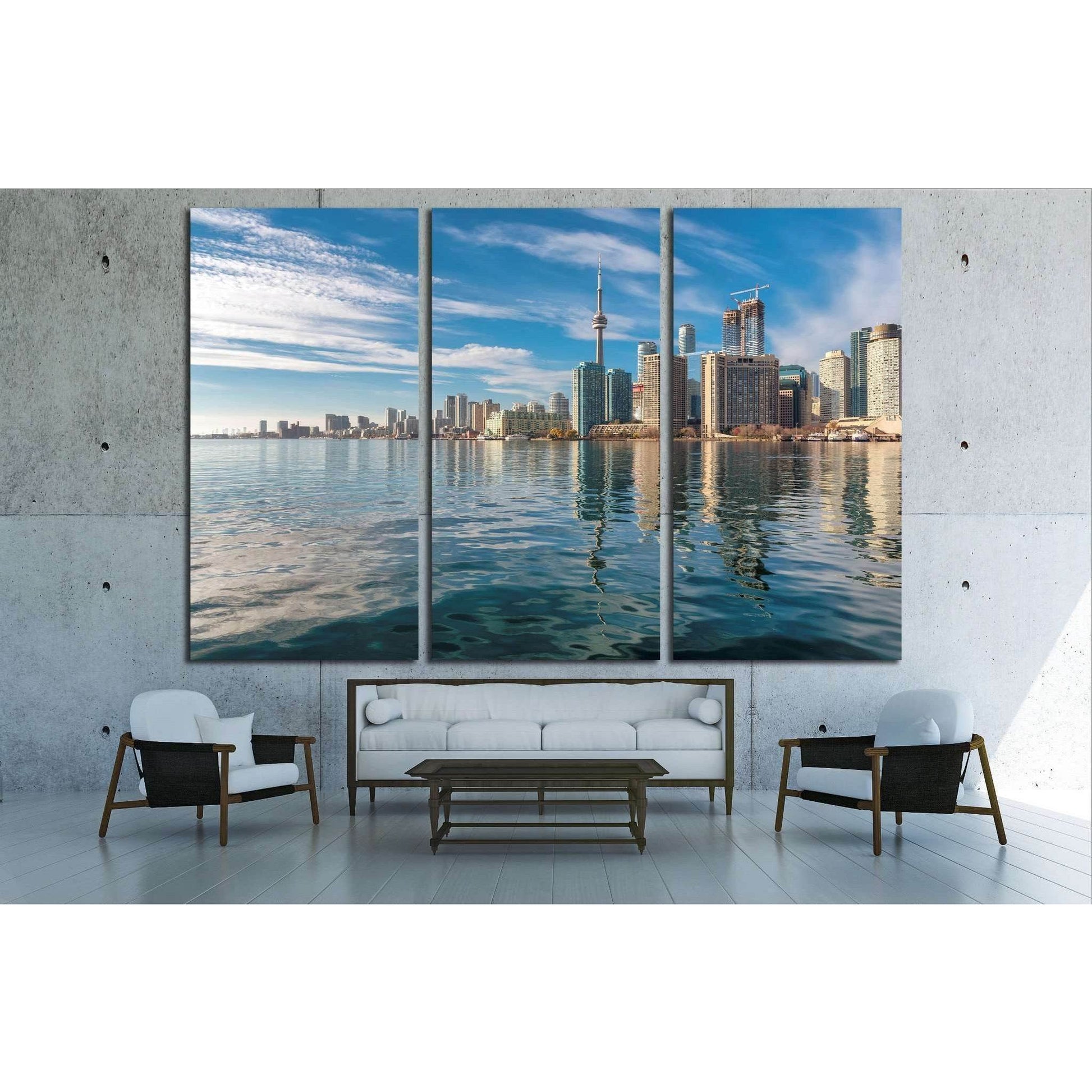 Toronto city skyline and reflection in the lake at sunset, Ontario, Canada №2012 Ready to Hang Canvas Print - Zellart Canvas Prints ALL_Products, s-2012