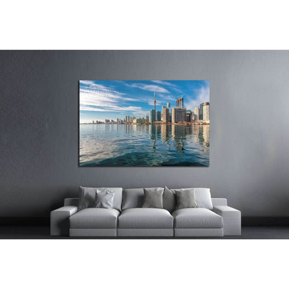 Toronto city skyline and reflection in the lake at sunset, Ontario, Canada №2012 Ready to Hang Canvas Print - Zellart Canvas Prints ALL_Products, s-2012