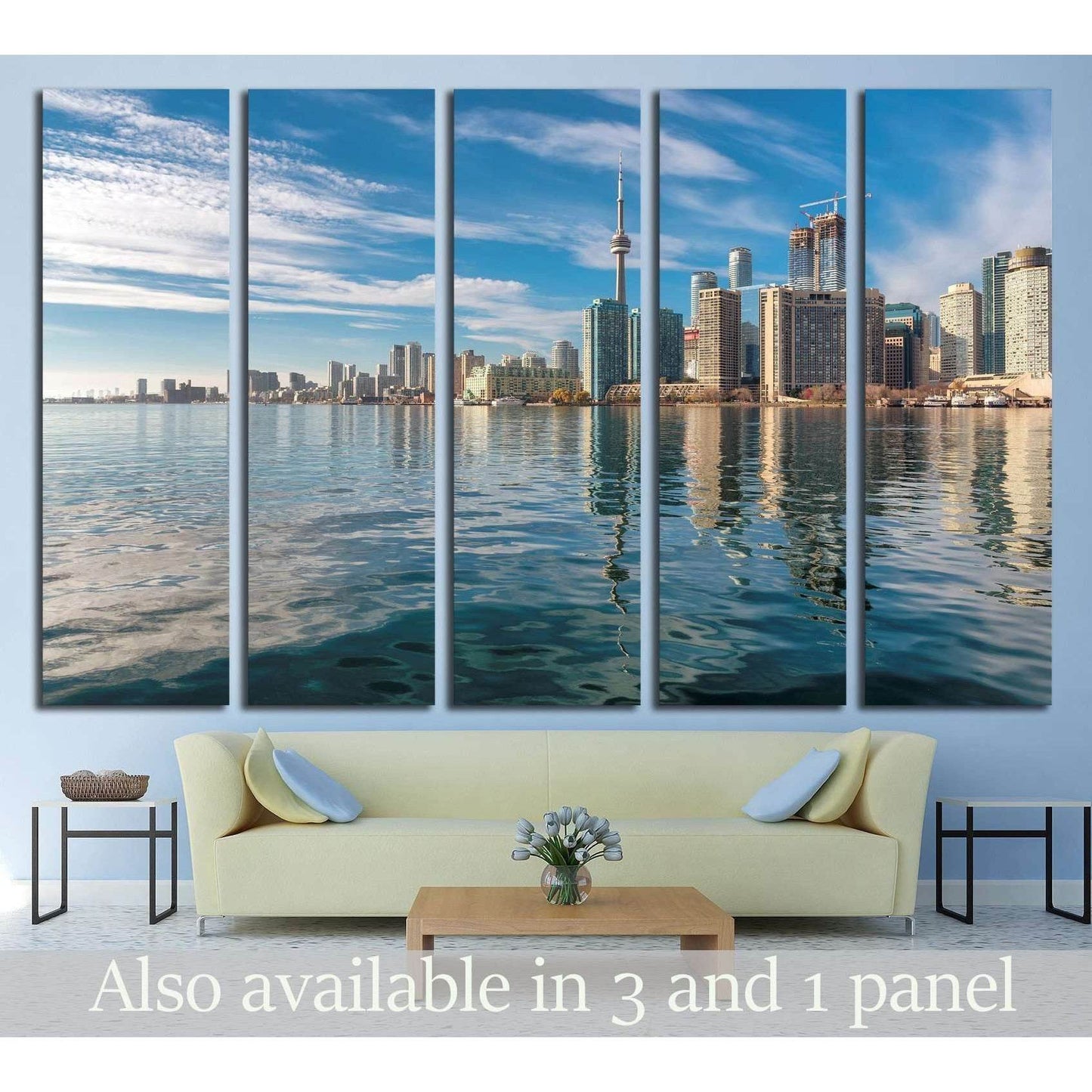 Toronto city skyline and reflection in the lake at sunset, Ontario, Canada №2012 Ready to Hang Canvas Print - Zellart Canvas Prints ALL_Products, s-2012