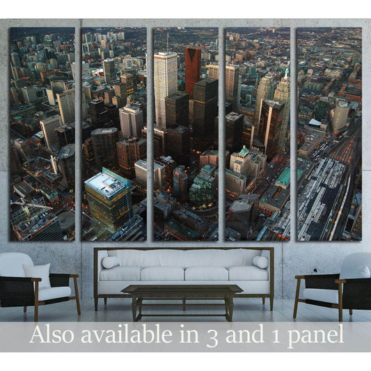 Toronto Skyline and Skyscrapers, view from CN tower, Toronto, Ontario, Canada №2019 Ready to Hang Canvas PrintCanvas art arrives ready to hang, with hanging accessories included and no additional framing required. Every canvas print is hand-crafted, made