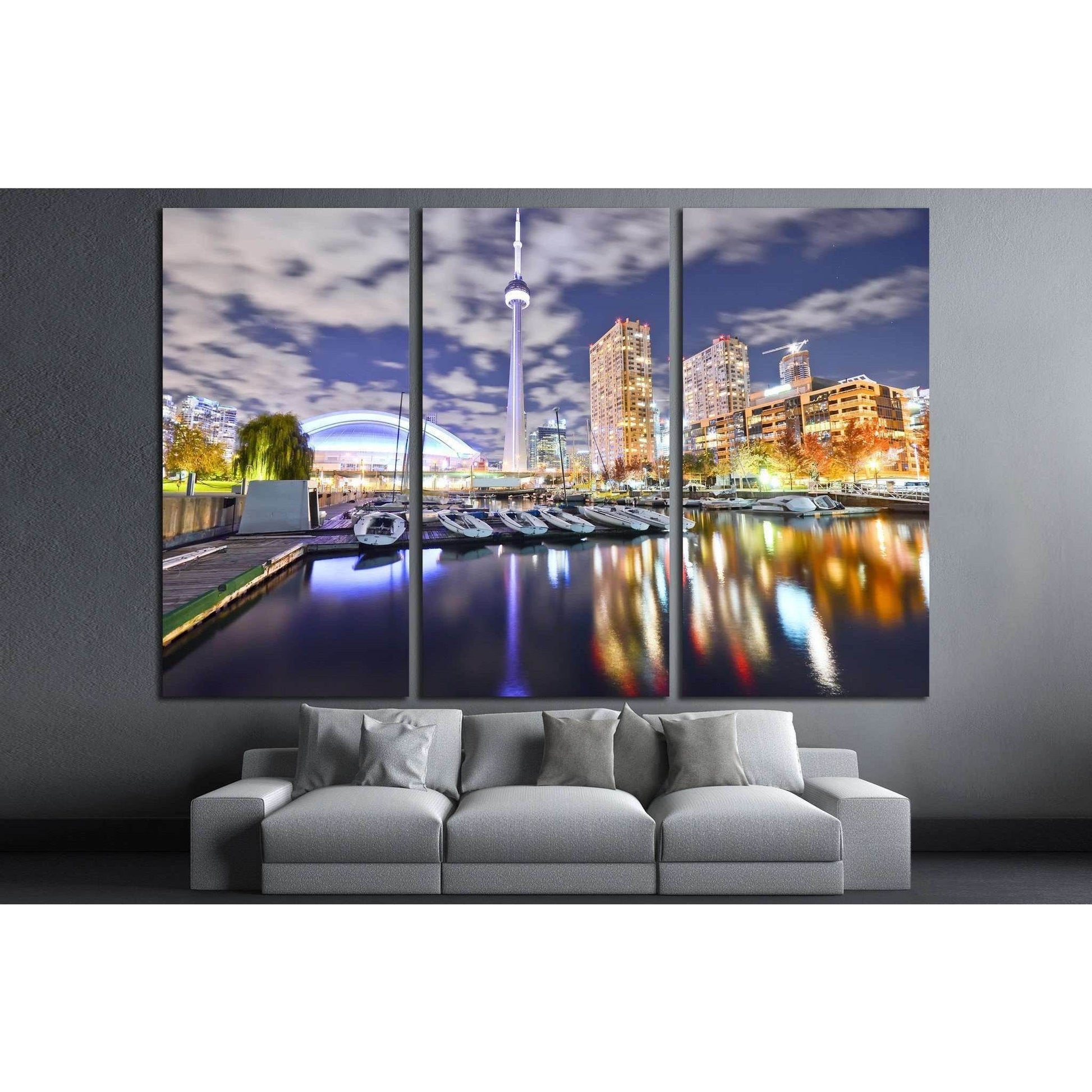 Toronto skyline at night in Ontario, Canada №2056 Ready to Hang Canvas PrintCanvas art arrives ready to hang, with hanging accessories included and no additional framing required. Every canvas print is hand-crafted, made on-demand at our workshop and expe