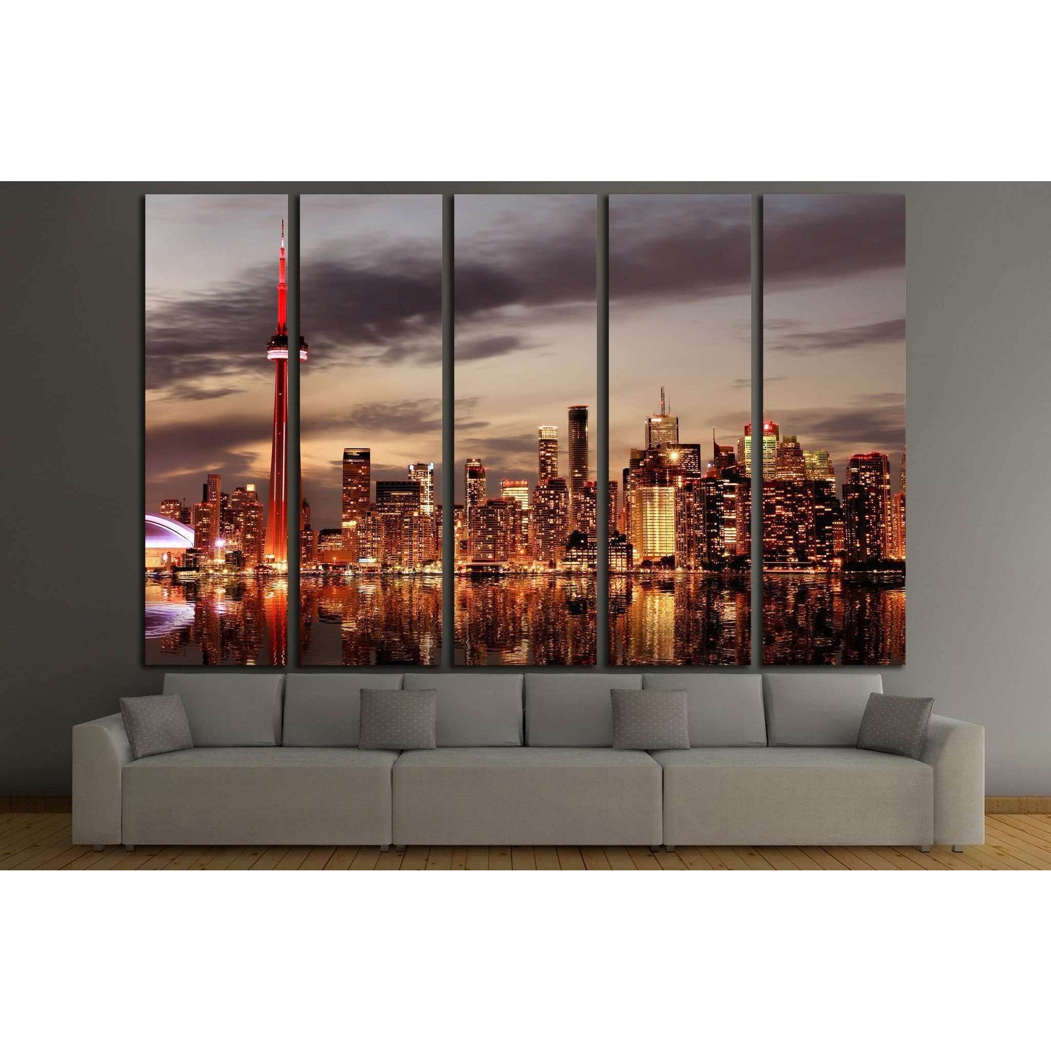 Toronto Skyline at sunset, Ontario, Canada №2069 Ready to Hang Canvas Print