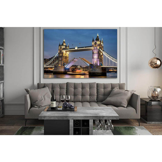 Tower Bridge London №SL1102 Ready to Hang Canvas Print - Zellart Canvas Prints 0new, ALL_Products, Bridges Wall Art