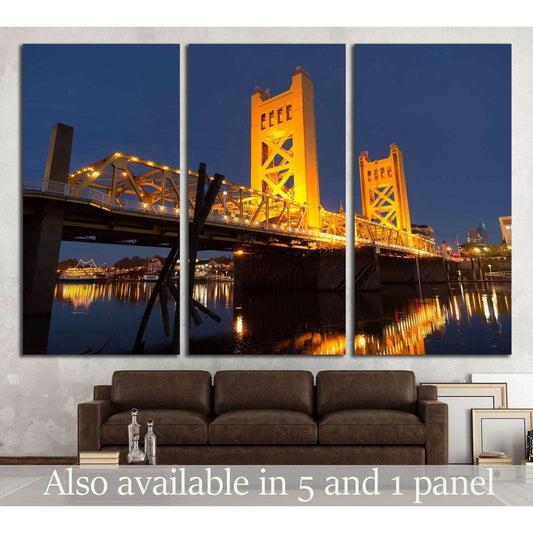 Tower Bridge Sacramento River Capital City California №1641 Ready to Hang Canvas PrintCanvas art arrives ready to hang, with hanging accessories included and no additional framing required. Every canvas print is hand-crafted, made on-demand at our worksho