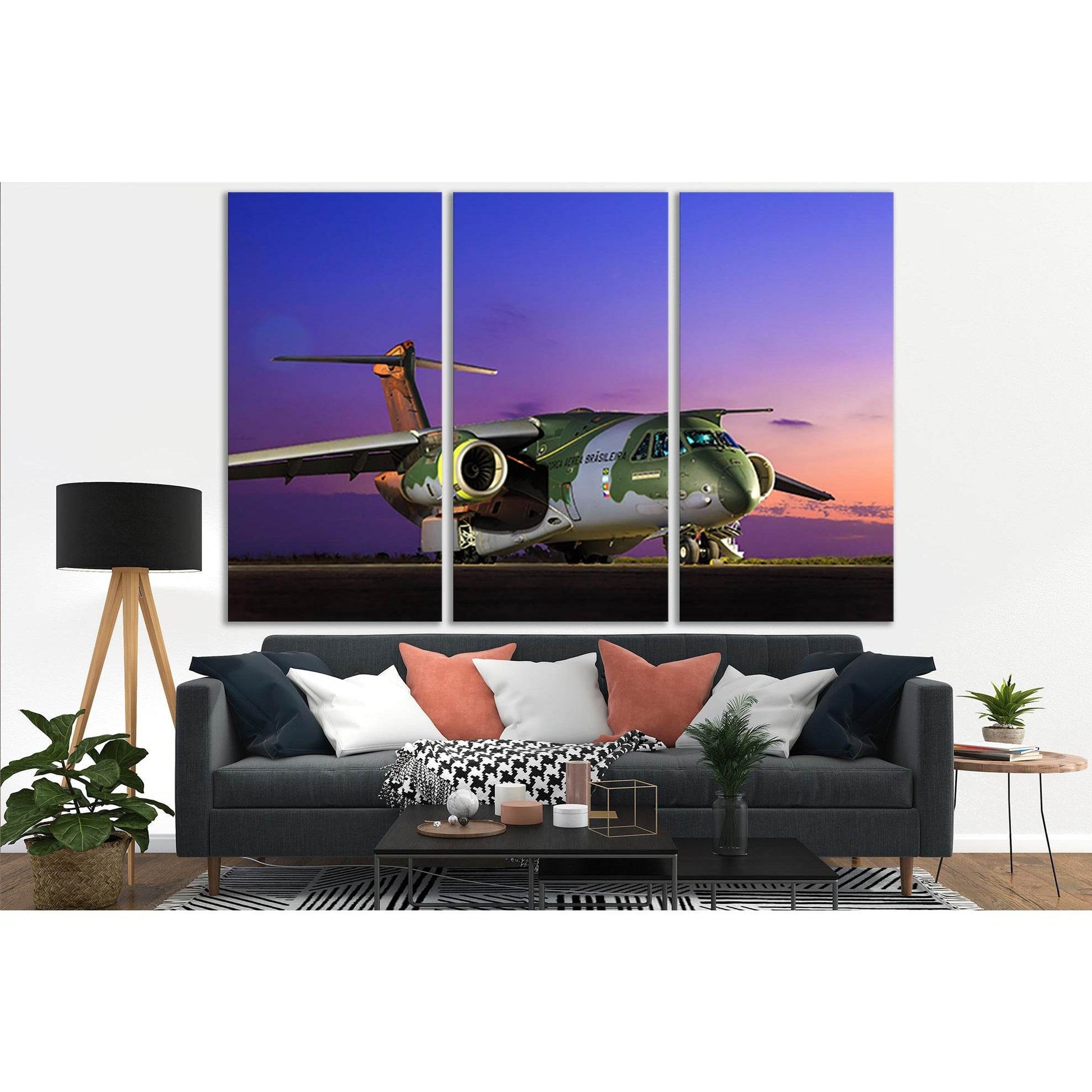 Transport Aircraft Embraer Kc 390 №SL1441 Ready to Hang Canvas Print - Zellart Canvas Prints 0new, ALL_Products, Engine
