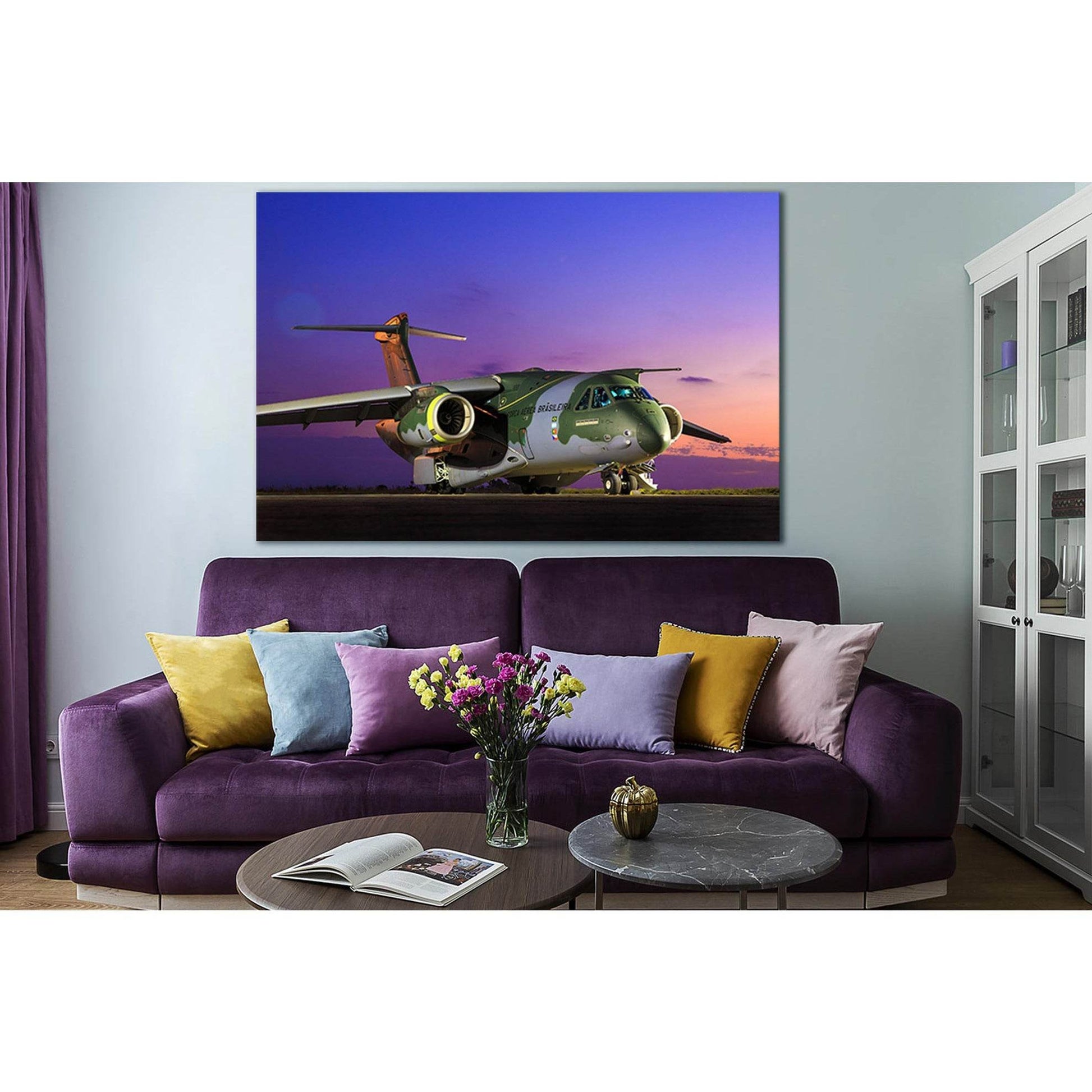 Transport Aircraft Embraer Kc 390 №SL1441 Ready to Hang Canvas Print - Zellart Canvas Prints 0new, ALL_Products, Engine