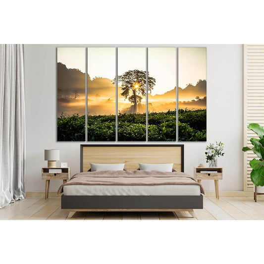 Tree In The Rays Of Sunset №SL502 Ready to Hang Canvas Print - Zellart Canvas Prints 0new, ALL_Products, Trees Wall Art