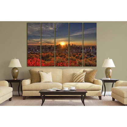 Trees City Sunset №SL280 Ready to Hang Canvas Print - Zellart Canvas Prints 0new, ALL_Products, SUNRISE & SUNSET WALL ART