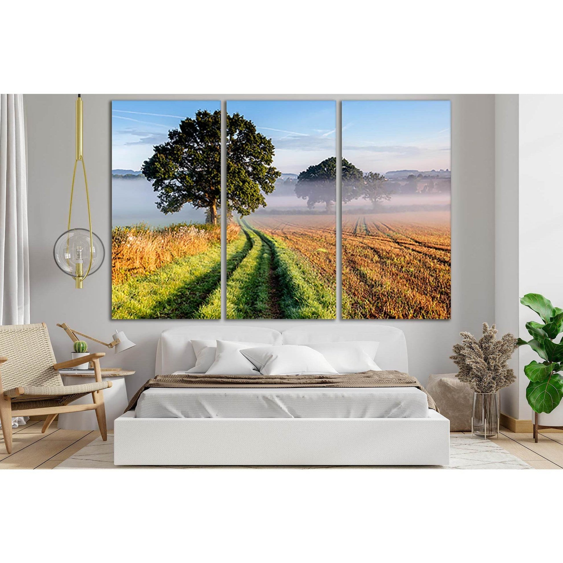 Trees In Foggy Landscape №SL815 Ready to Hang Canvas Print - Zellart Canvas Prints 0new, ALL_Products, Trees Wall Art