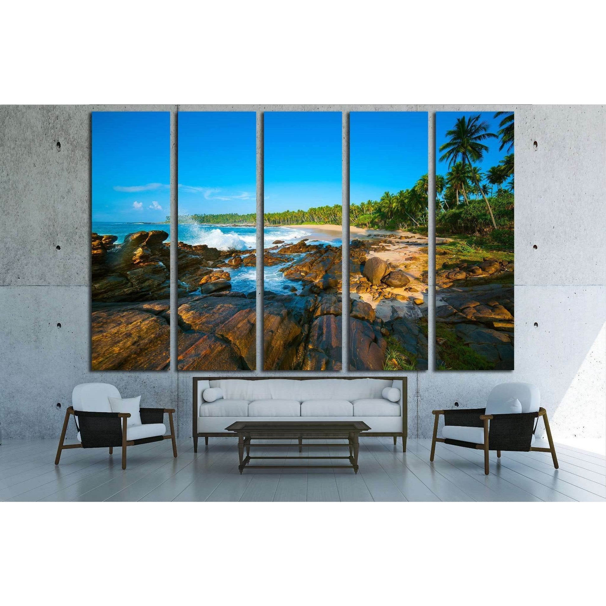 Tropical beach near Tangalle, Sri Lanka. Stones at foreground №1961 Ready to Hang Canvas PrintCanvas art arrives ready to hang, with hanging accessories included and no additional framing required. Every canvas print is hand-crafted, made on-demand at our