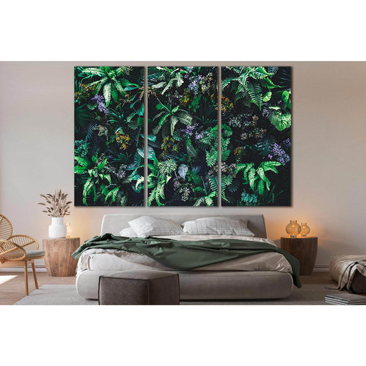 Tropical Green Leaves №SL679 Ready to Hang Canvas Print - Zellart Canvas Prints 0new, ALL_Products, Floral & Botanical Wall Art