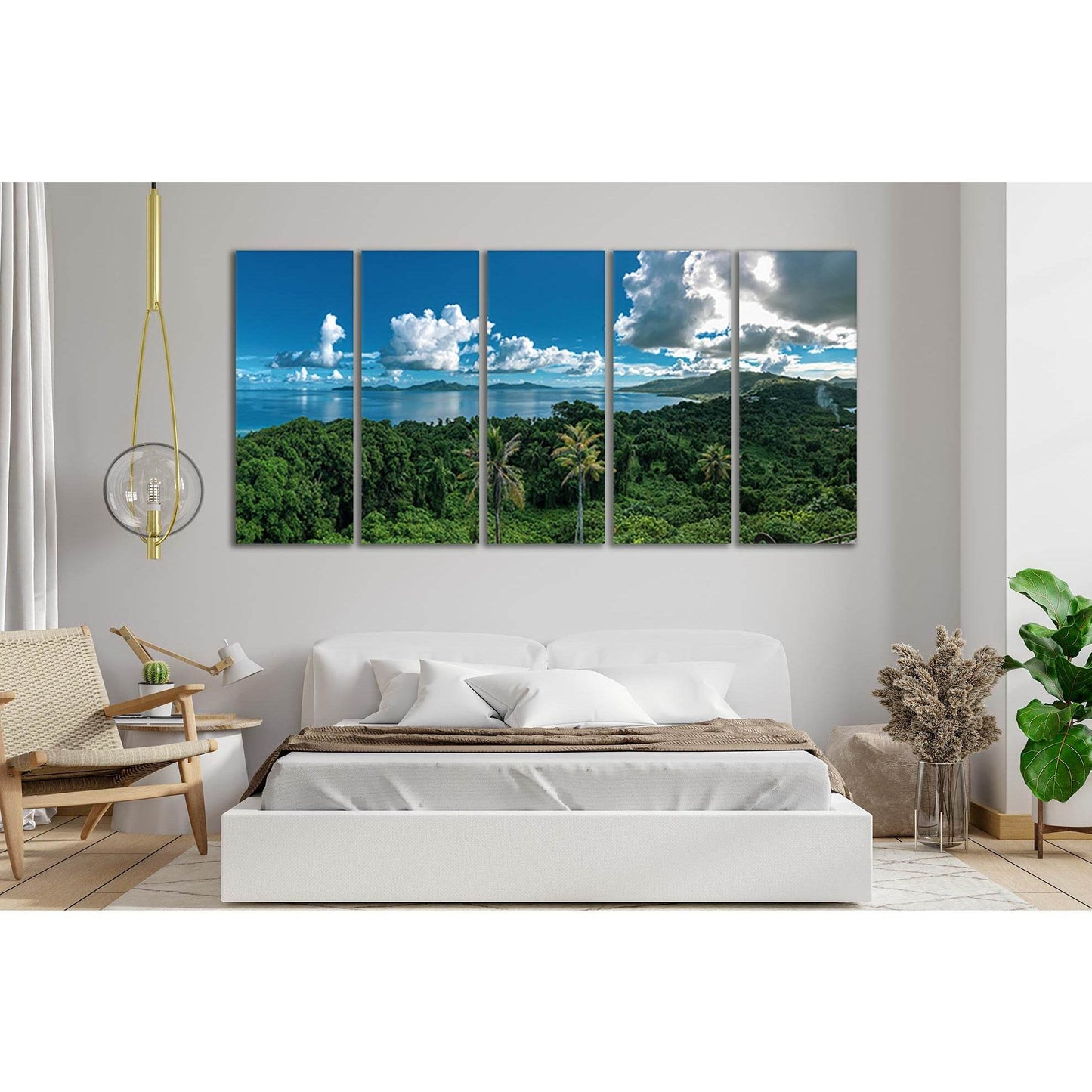 Tropical Island And Clouds №SL77 Ready to Hang Canvas Print - Zellart Canvas Prints 0new, ALL_Products, Beach Ocean & Waves