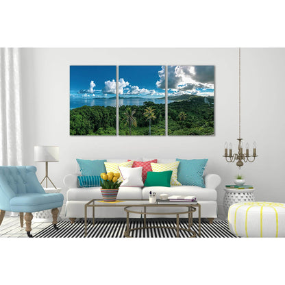 Tropical Island And Clouds №SL77 Ready to Hang Canvas Print - Zellart Canvas Prints 0new, ALL_Products, Beach Ocean & Waves