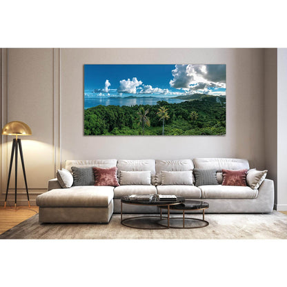 Tropical Island And Clouds №SL77 Ready to Hang Canvas Print - Zellart Canvas Prints 0new, ALL_Products, Beach Ocean & Waves