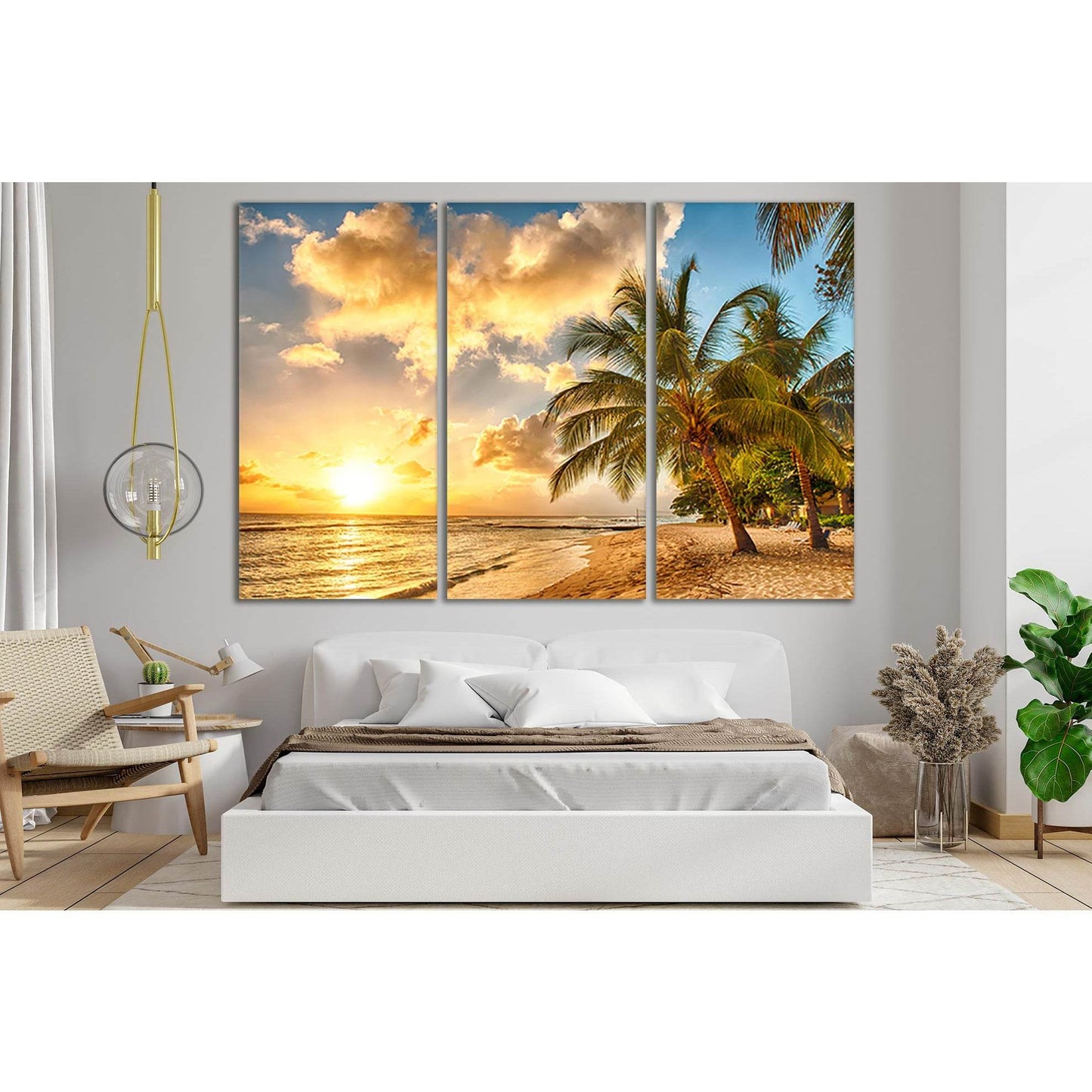Tropics Coast Sunset №SL231 Ready to Hang Canvas Print - Zellart Canvas Prints 0new, ALL_Products, SUNRISE & SUNSET WALL ART