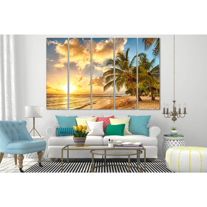 Tropics Coast Sunset №SL231 Ready to Hang Canvas Print - Zellart Canvas Prints 0new, ALL_Products, SUNRISE & SUNSET WALL ART