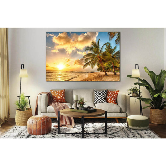 Tropics Coast Sunset №SL231 Ready to Hang Canvas Print - Zellart Canvas Prints 0new, ALL_Products, SUNRISE & SUNSET WALL ART