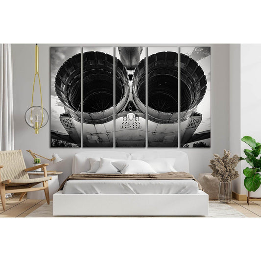Turbines Of Military Plane №SL756 Ready to Hang Canvas Print - Zellart Canvas Prints 0new, ALL_Products, Engine, Engines Wall Art