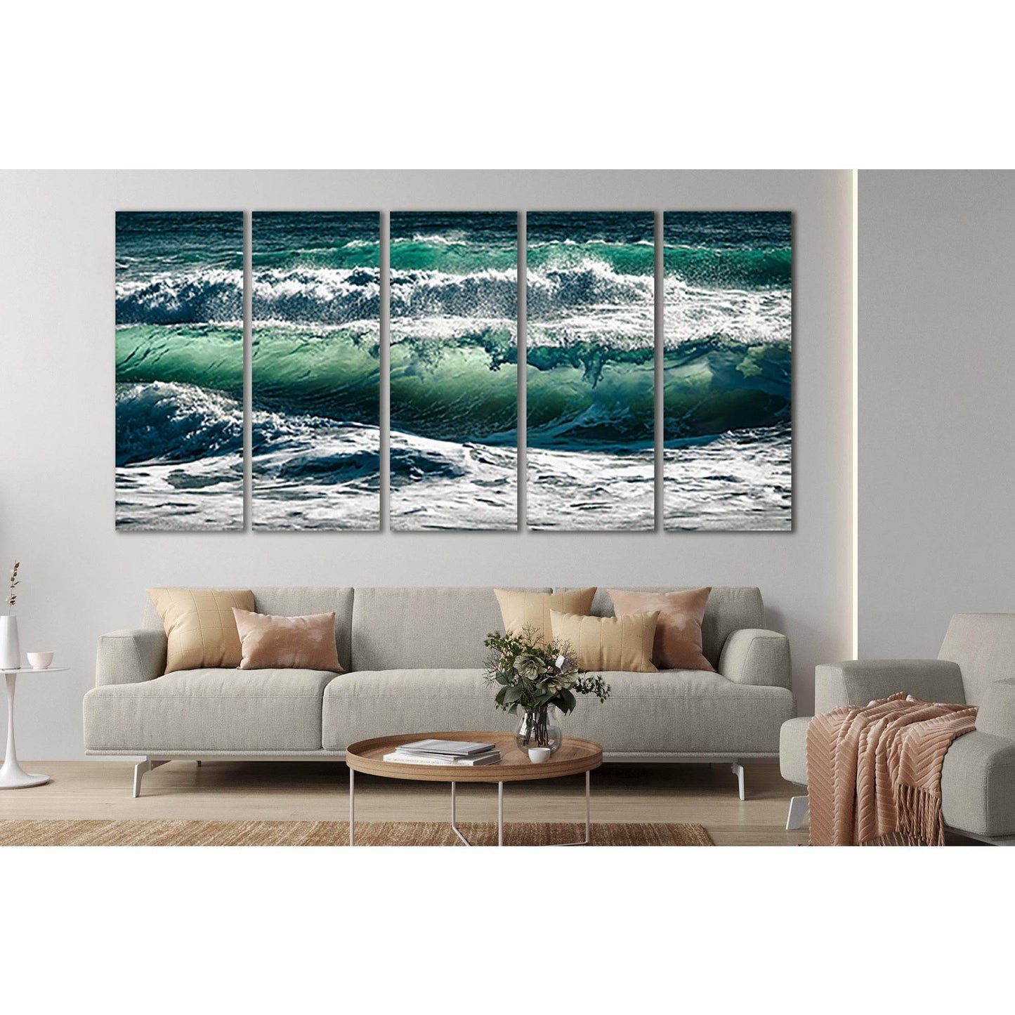 Turquoise Sea Waves №SL85 Ready to Hang Canvas Print - Zellart Canvas Prints 0new, ALL_Products, Beach Ocean & Waves