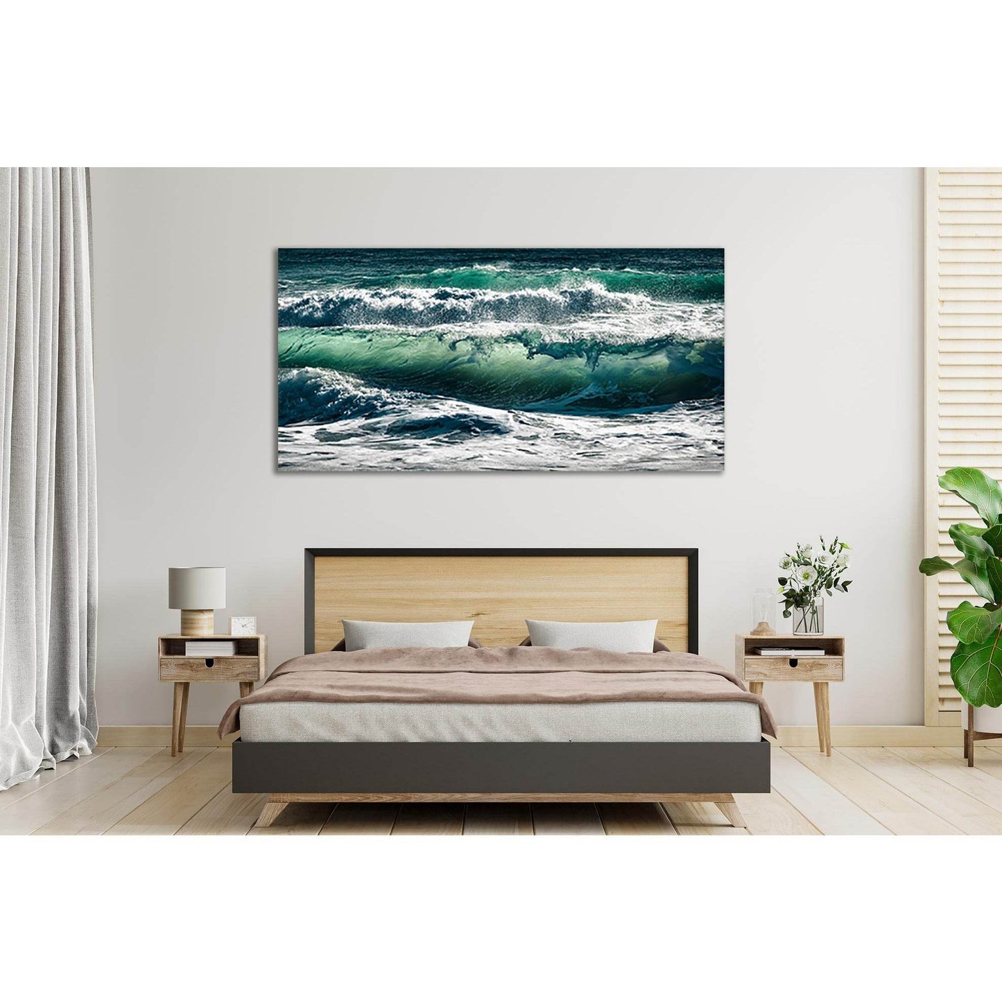 Turquoise Sea Waves №SL85 Ready to Hang Canvas Print - Zellart Canvas Prints 0new, ALL_Products, Beach Ocean & Waves