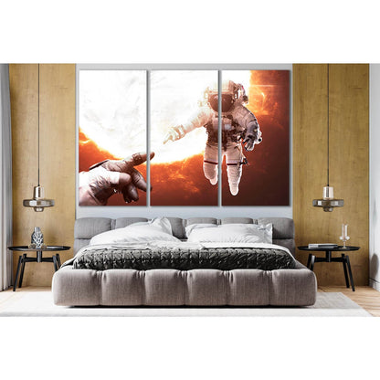 Two Brave Astronauts №SL405 Ready to Hang Canvas Print - Zellart Canvas Prints 0new, ALL_Products, Astronomy & Space Canvas Wall Art