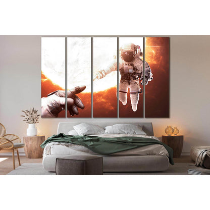 Two Brave Astronauts №SL405 Ready to Hang Canvas Print - Zellart Canvas Prints 0new, ALL_Products, Astronomy & Space Canvas Wall Art