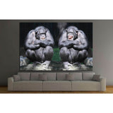 Two chimpanzees have a fun №1114 Ready to Hang Canvas Print
