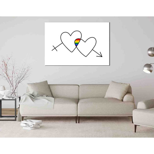 Two hearts №2113 Ready to Hang Canvas Print - Zellart Canvas Prints 2113, ALL_Products