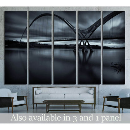 UK, Teesside, Stockton-on-Tees, The Infinity Bridge №1755 Ready to Hang Canvas Print - Zellart Canvas Prints ALL_Products, s-1755