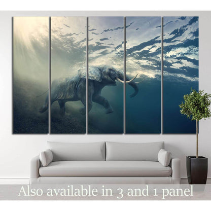 Underwater Elephant №196 Ready to Hang Canvas Print - Zellart Canvas Prints ALL_Products, Elephant, wd-196