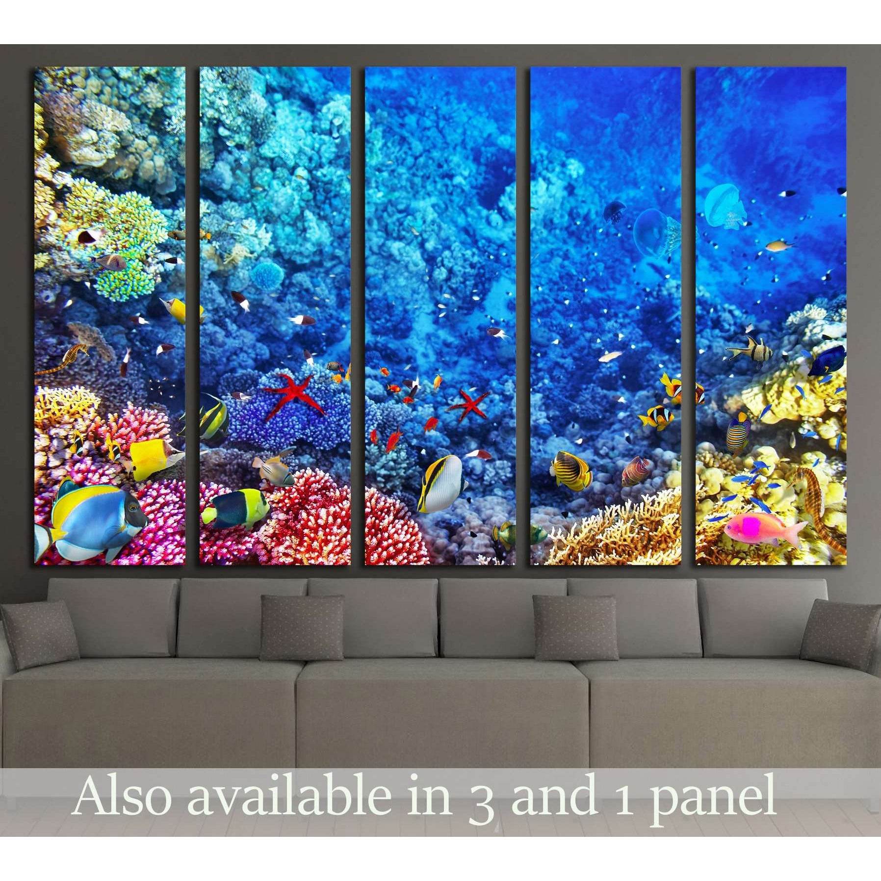 Underwater world №3068 Ready to Hang Canvas Print - Zellart Canvas Prints ALL_Products, s-3068