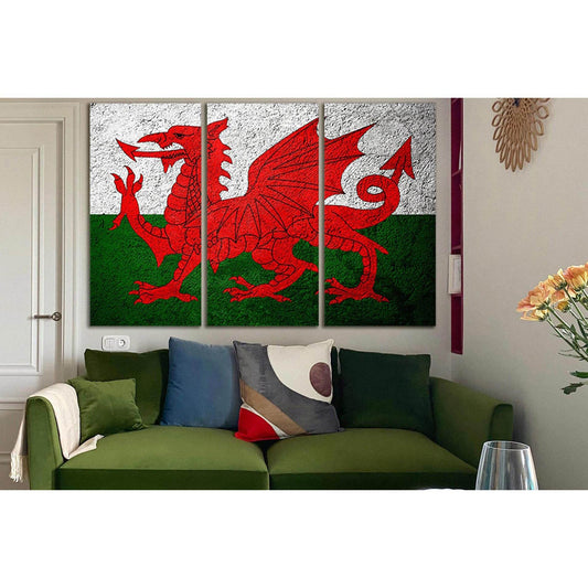 United Kingdom Flag Of Wales №SL1172 Ready to Hang Canvas Print - Zellart Canvas Prints 0new, ALL_Products, Flags